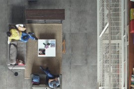 Metal looking industrial ceramic tiles