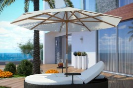 Nagoya Dual Recliner Chaise in Back yard