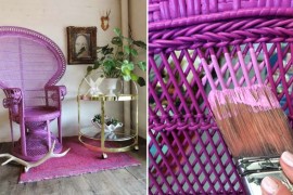 Painted purple peacock chair