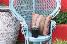 Peacock chair makeover from Camille Styles
