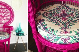 Peacock chair makeover from Preciously Me