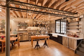 Pot rack is perfect for the industrial kitchen [Design: Bennett Frank McCarthy Architects]