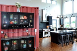 Salvaged shipping container turned into kitchen pantry! [Design: JG Development]