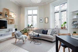 Small living room decorating idea in Scandinavian style