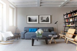 Snazzy bookshelf brings color and creativity to the living room [Design: Studio Davide Cerini]