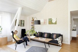 Throw in a floor pillow or two to create an informal setting