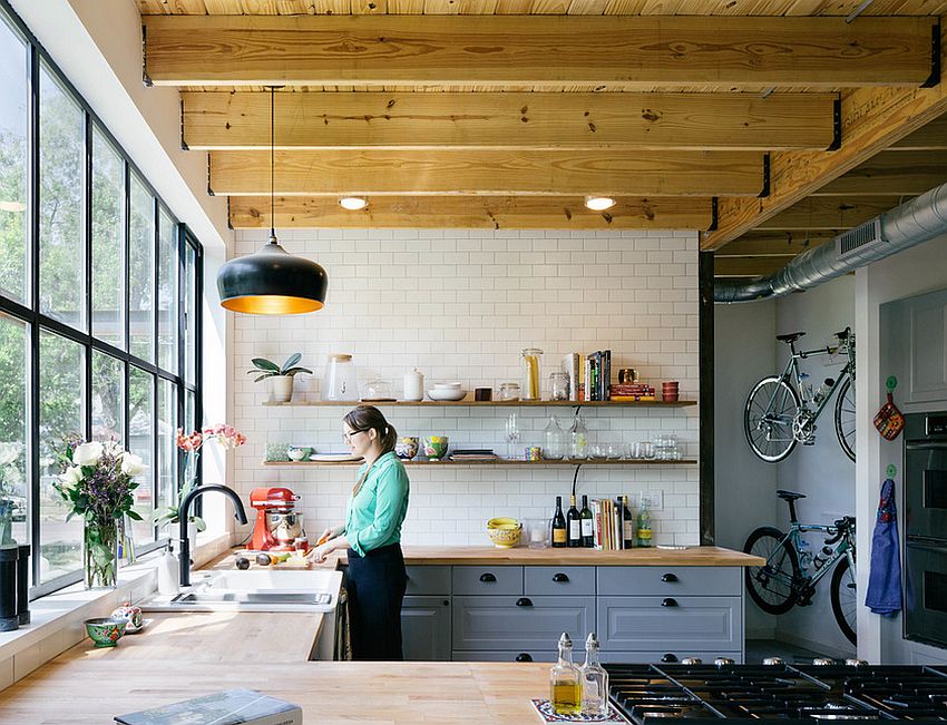 Tile and wood meet inside this lovely industrial kitchen [Design: PAVONETTI Office of Design]