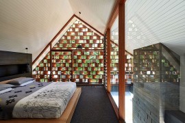 Top level bedroom with custom timber screen