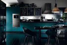 Trendy kitchen composition with distinct industrial style