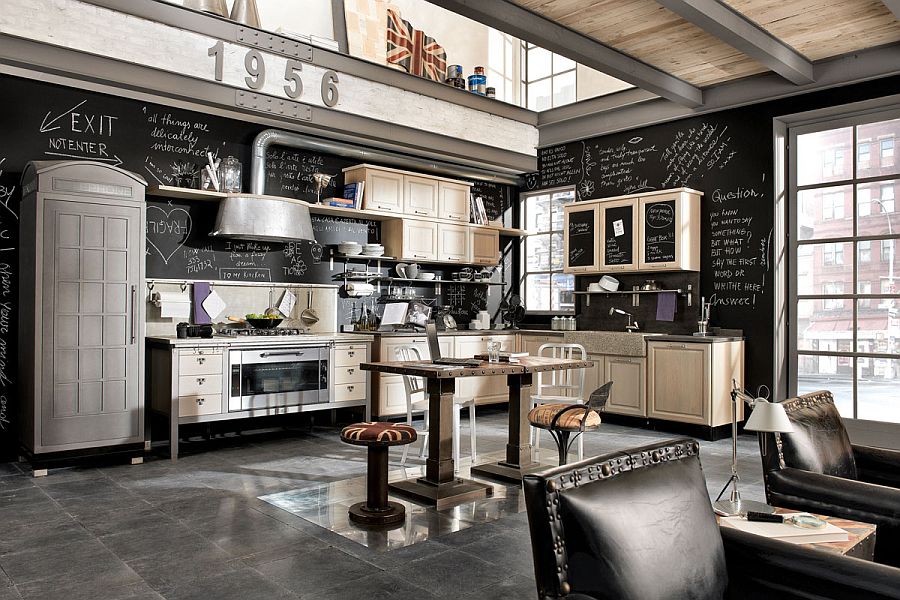 vintage industrial kitchen design