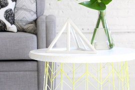 Wire basket side table from I Spy DIY