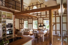 Wood and brick shape the lovely interior of this home [Design: Waldhelm Architekten]