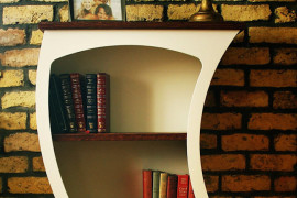 bookshelves curved white