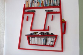 bookshelves face