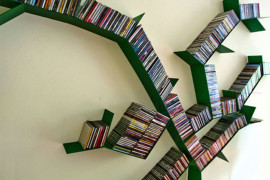 bookshelves green tree