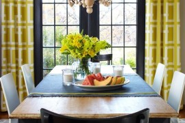 french doors drapes yellow