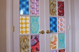 french doors fabric covering