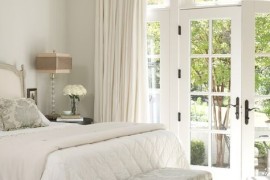 french doors white drapes