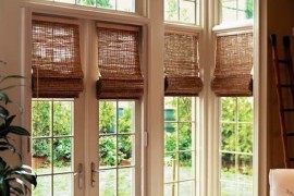 french doors woven wood shades