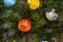 Colorful IKEA solar-powered lanterns