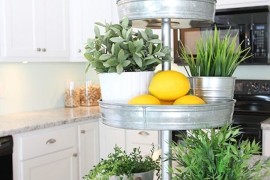 Tiered stand with herbs and fruit for the kitchen