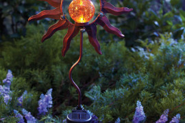 Solar-powered sun piece lighting