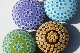Colorful and snazzy spotted door knobs