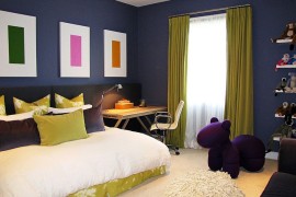 A minimal approach to bedroom wall art [Design: Carole Post Interior Design]