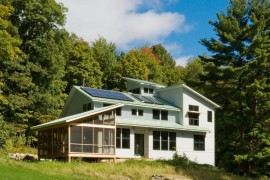 Back view of a screened-in porch