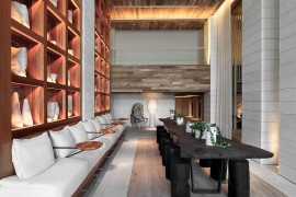 Beautiful dining area with a smart table that becomes the focal point