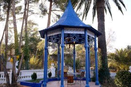 Blue gazebo at a Spanish villa