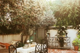 Brick patio courtyard