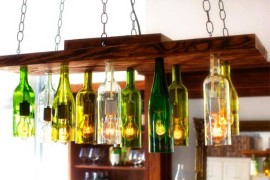 Chandelier Made of Wine Bottles