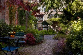 Charming brick patio path