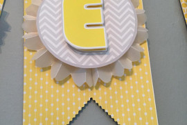 DIY Baby Shower Banner Yellow and Grey