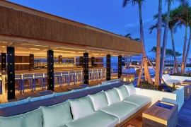 Dazzling lighting elevates the ambiance inside the 1 Hotel South Beach