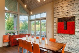 Fill the contemporary dining room with orange in style!