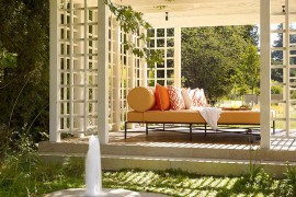 Gazebo with a stone floor