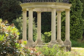 Gazebo with pillars at a country house