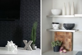 Geometric gray tiles for the living room
