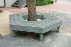 Grey hexagonal tree bench