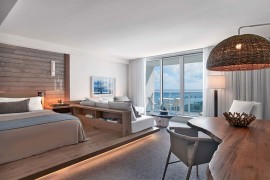 Lovely wooden textures bring organic beauty to the hotel interior