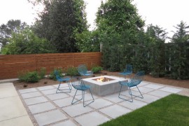 Modern paver patio with gravel