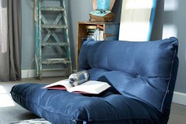 PB Teen Single Floor Lounger in Blue