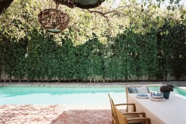 Poolside herringbone patio