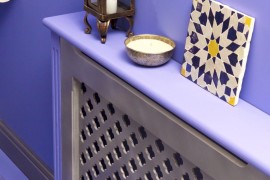 Radiator cover border in lavender