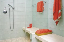 Refreshing shower with coral towels