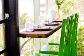 Screened-in porch with bar seating