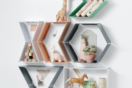 Shape shifting wall shelves from The Land of Nod