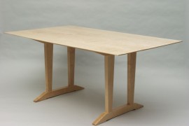Tiger maple trestle table from Custom Made